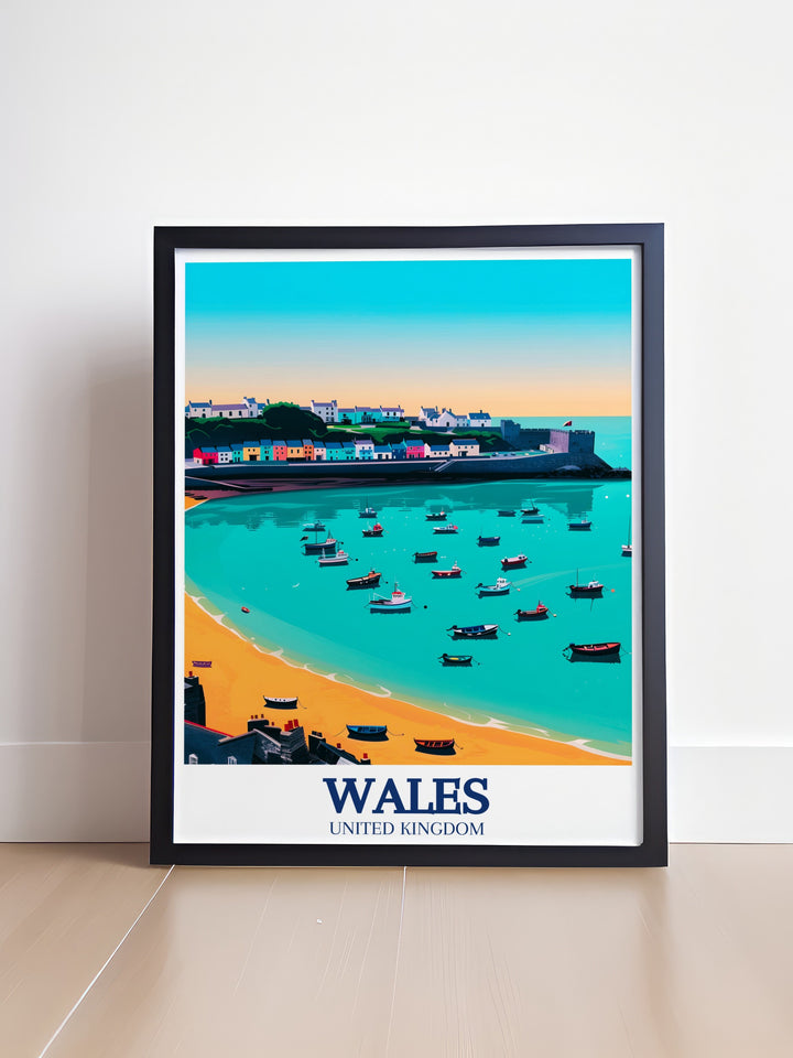 Add a touch of Welsh charm to your home with our Llansteffan Castle poster and Tenby Harbour wall and Tenby Beach elegant home decor ideal for any art lover