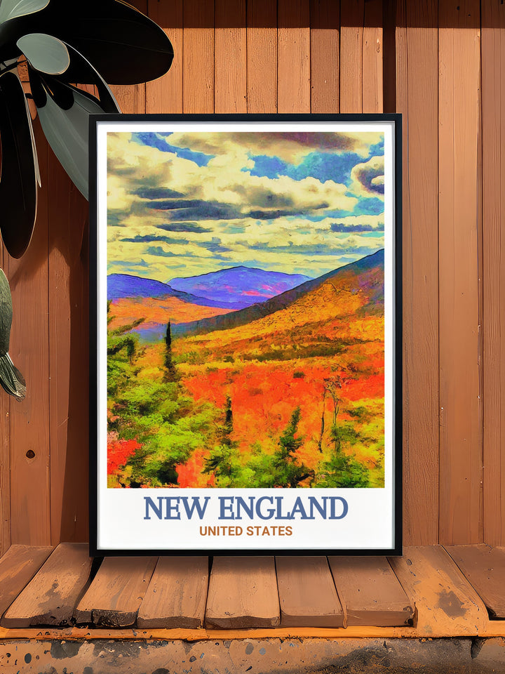 Stunning artwork of the White Mountains and New England Trail perfect for home decor or a gift for nature lovers. This framed print brings the beauty of long distance hiking and National Scenic trails into your home with elegance and style.