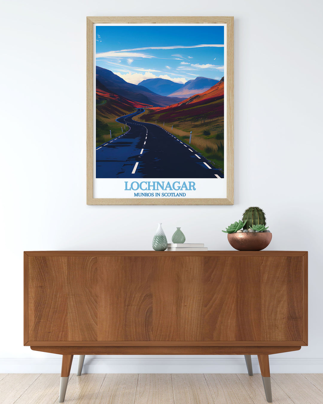 Cairnwell Pass Vintage Print highlighting the rugged charm of the Scottish Highlands with stunning depictions of Lochnagar Munro and Beinn Chìochan Munro great for nature lovers and adventure seekers looking for unique home decor