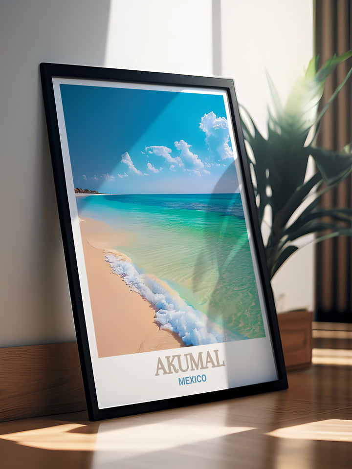 Akumal Colorful Art showcasing Akumal Beach perfect for Christmas gifts and adding vibrancy to your home