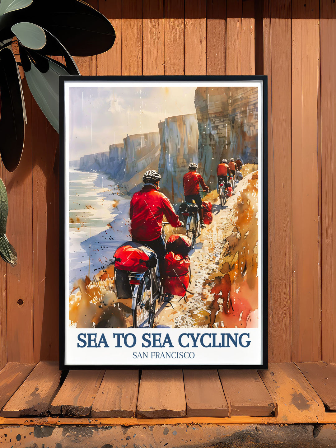 The Sea to Sea Cycling Travel Poster captures the essence of the UKs famous C2C route, with a focus on the Lake District and Cliffs of Dover. Its perfect for cyclists or adventurers looking to add inspiration to their home décor.