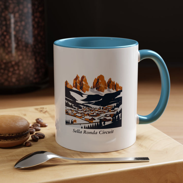 Beautifully designed Sella Ronda Circuit mug inspired by Italy’s famous ski route. Perfect for enjoying your favorite hot drinks, this ceramic mug is both practical and stylish. It is an ideal gift for skiing lovers and adventure enthusiasts.