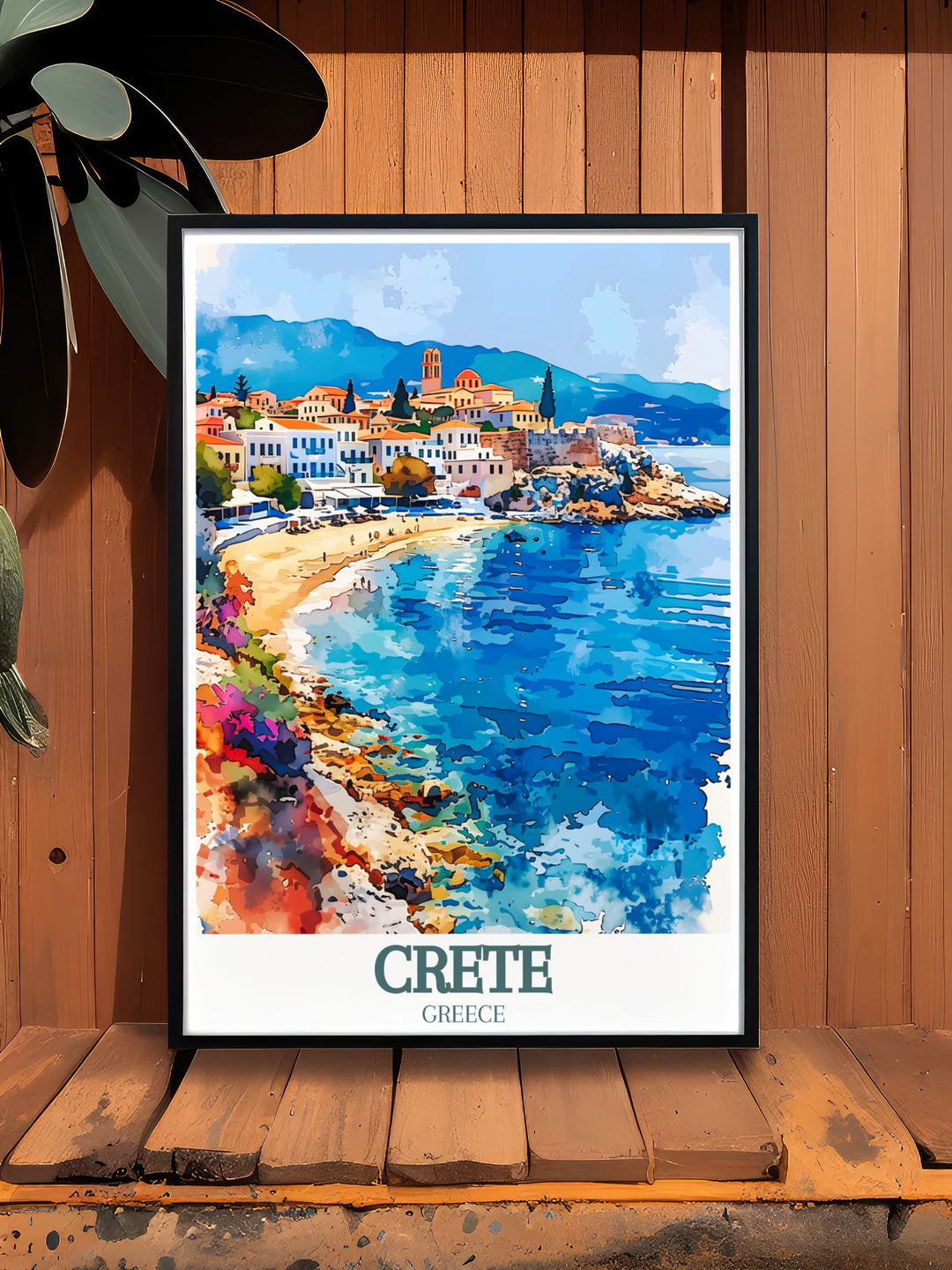 Bring the serene beauty of Elafonissi Beach into your home with this exquisite art print. Featuring the beachs iconic pink sands and clear blue waters, this travel poster highlights the natural wonder of Cretes southwestern coast, perfect for nature lovers and beach enthusiasts.