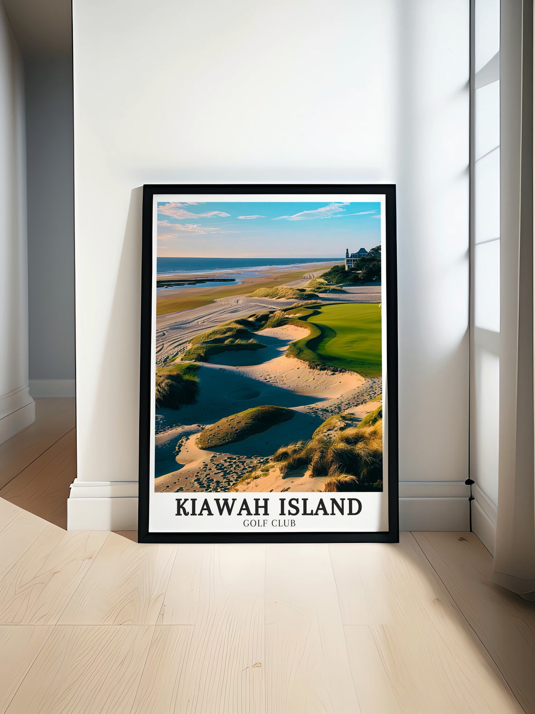 A detailed poster of Kiawah Island Golf Club highlighting the Turtle Point course with its challenging layout and scenic views a perfect gift for golf enthusiasts and those who appreciate the beauty and challenge of the sport