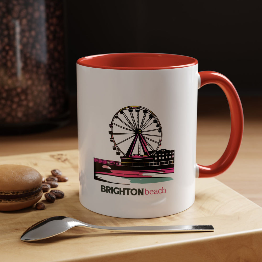 Bring Brighton Beach’s vibrant atmosphere to your table with this ceramic mug. Perfect for tea or coffee, it showcases stunning artwork inspired by the iconic shoreline. Durable and dishwasher-safe, it is ideal for everyday use.