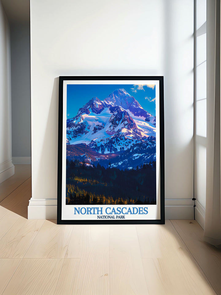 Stunning framed print of Mount Shuksan capturing the majestic beauty of North Cascades National Park ideal for adding natural elegance to your home decor