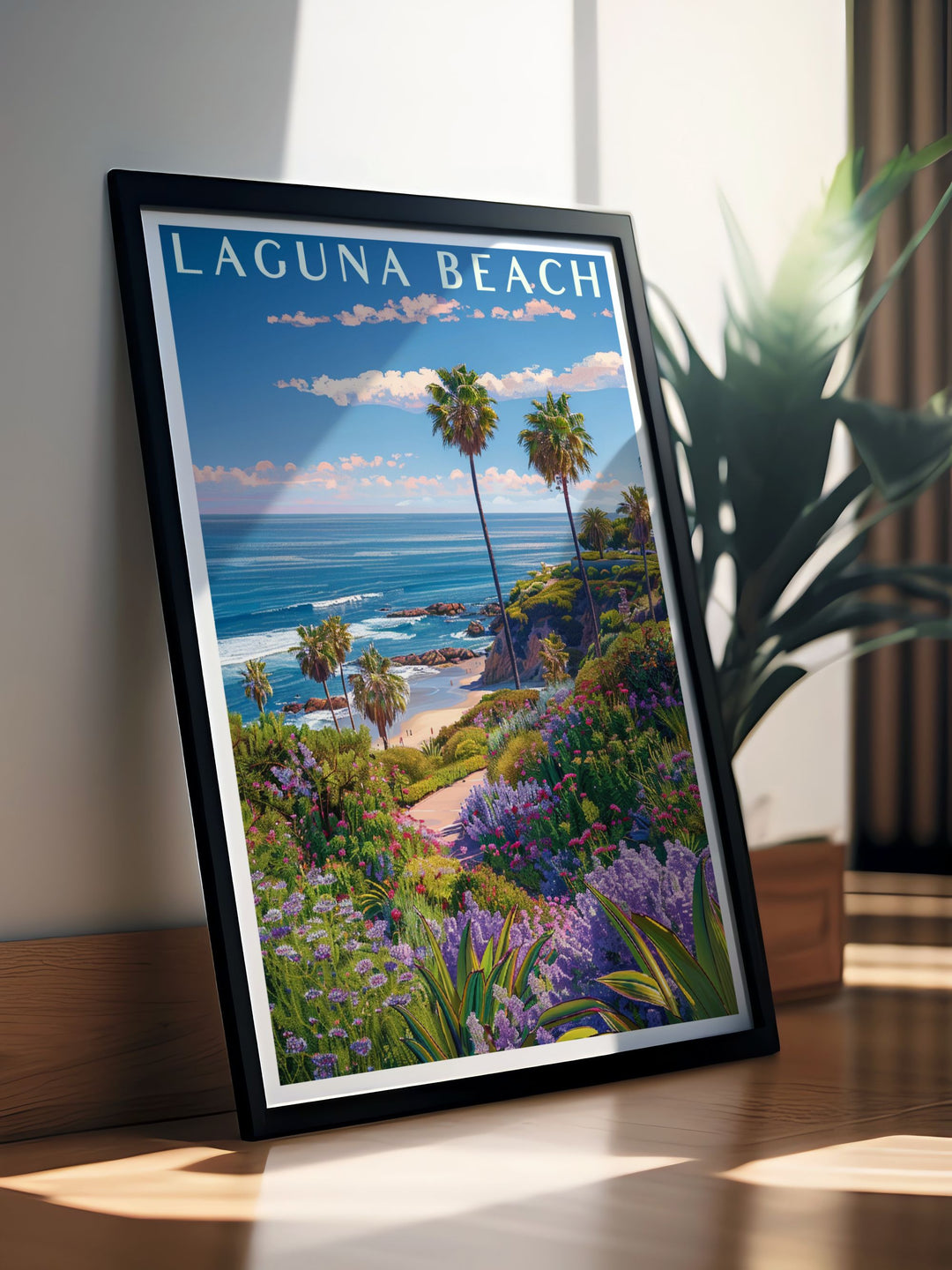 Laguna Beach Map Art Print featuring Heisler Park is a unique addition to your home decor offering a sophisticated and colorful touch perfect for gifts and wall art.