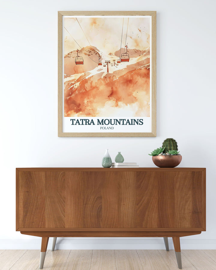 Elegant Tatra Wall Decor featuring Kasprowy Wierch and Giewont Mountain with detailed artwork that brings the grandeur of the Tatra Mountains into your living space creating a stunning focal point