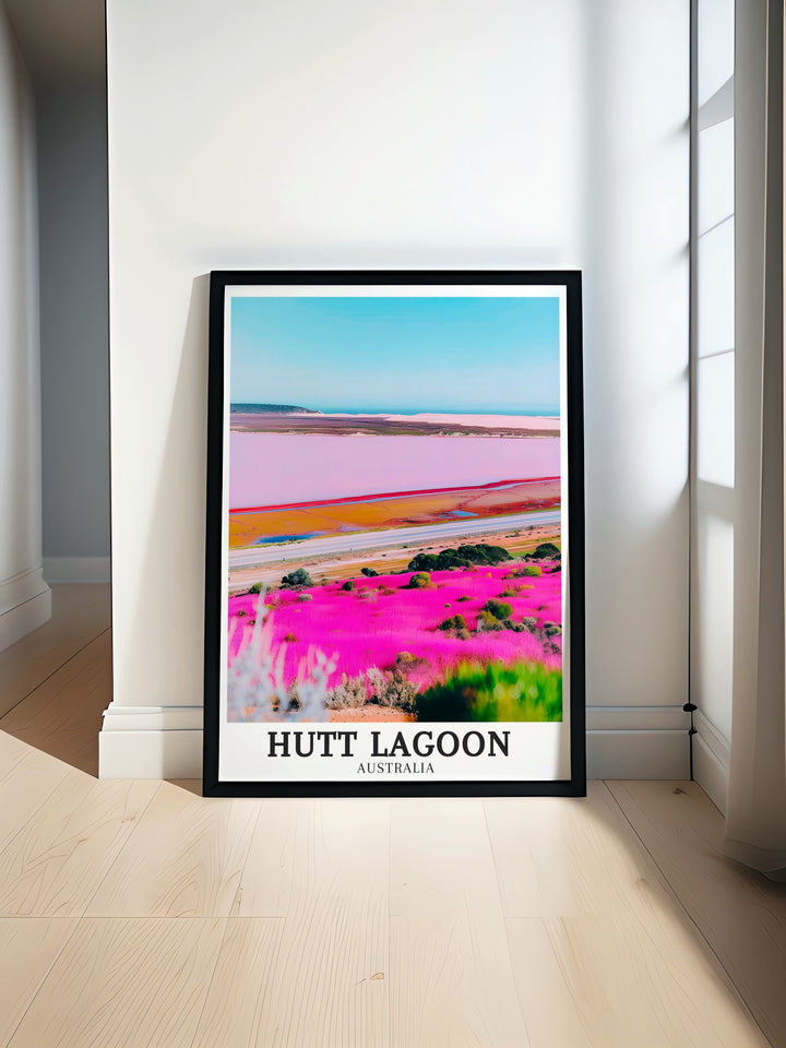 Discover the vibrant colors of Australia with the Hutt Lagoon Poster Print featuring Hutt River Coral Coast Highway Perfect for enhancing your living room decor this Australia Wall Art brings a touch of natural beauty and exotic charm to your home