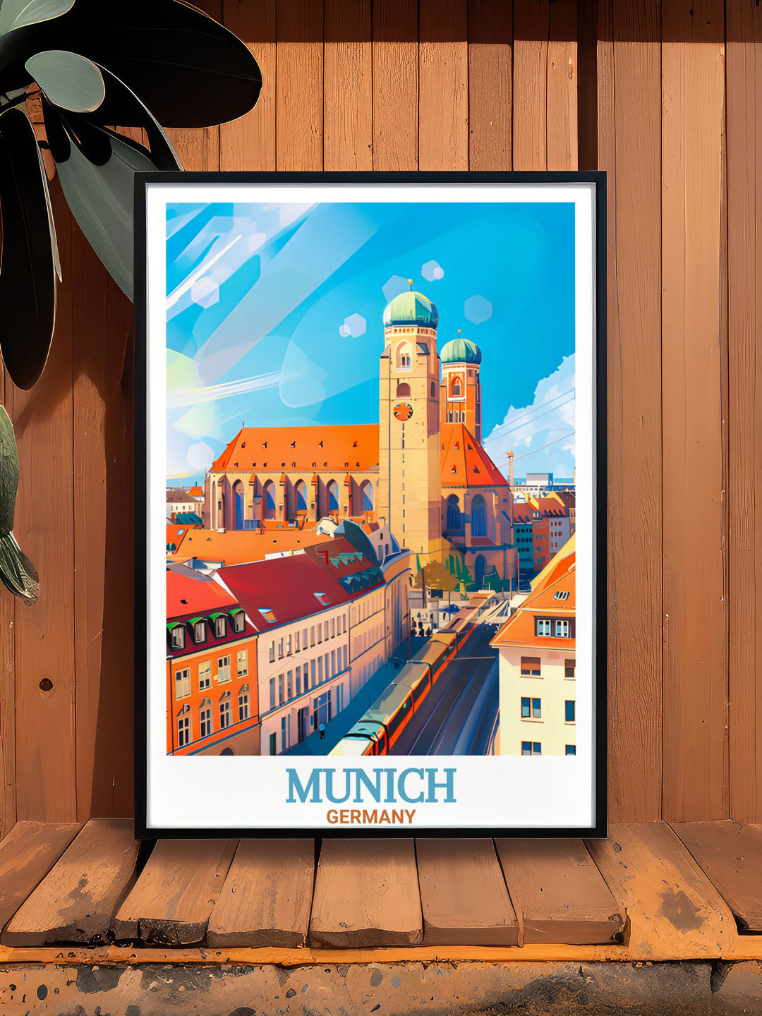 Experience the charm of Munich with this Frauenkirche Vintage Poster, featuring the famous twin domes of the Frauenkirche. This print is ideal for art collectors and travel enthusiasts looking to bring the beauty of Germany into their homes.