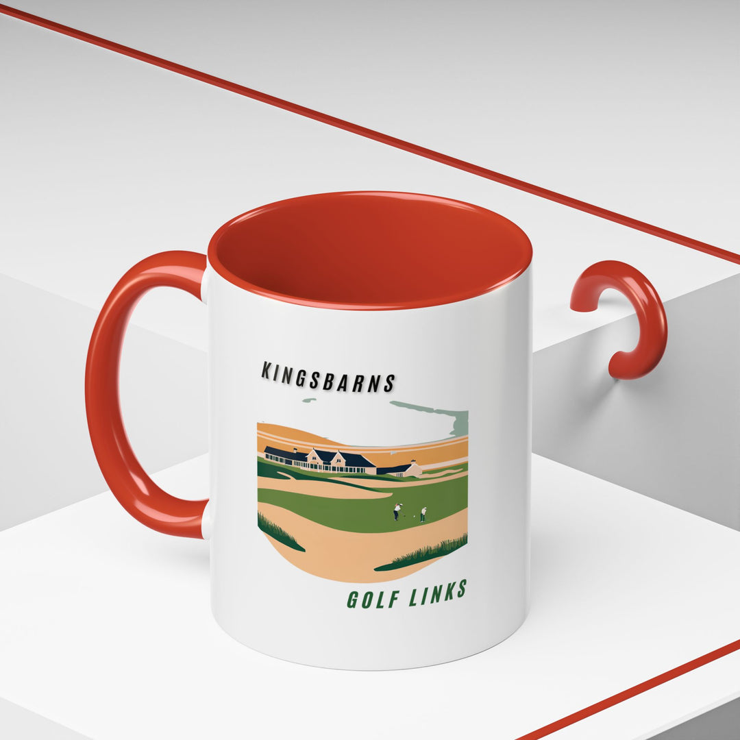 Celebrate the beauty of Kingsbarns Golf Links with this stylish mug. Its detailed artwork inspired by the course’s iconic greens and coastal charm makes it a standout addition to any collection. Dishwasher-safe and durable, it is perfect for gifting or personal use.