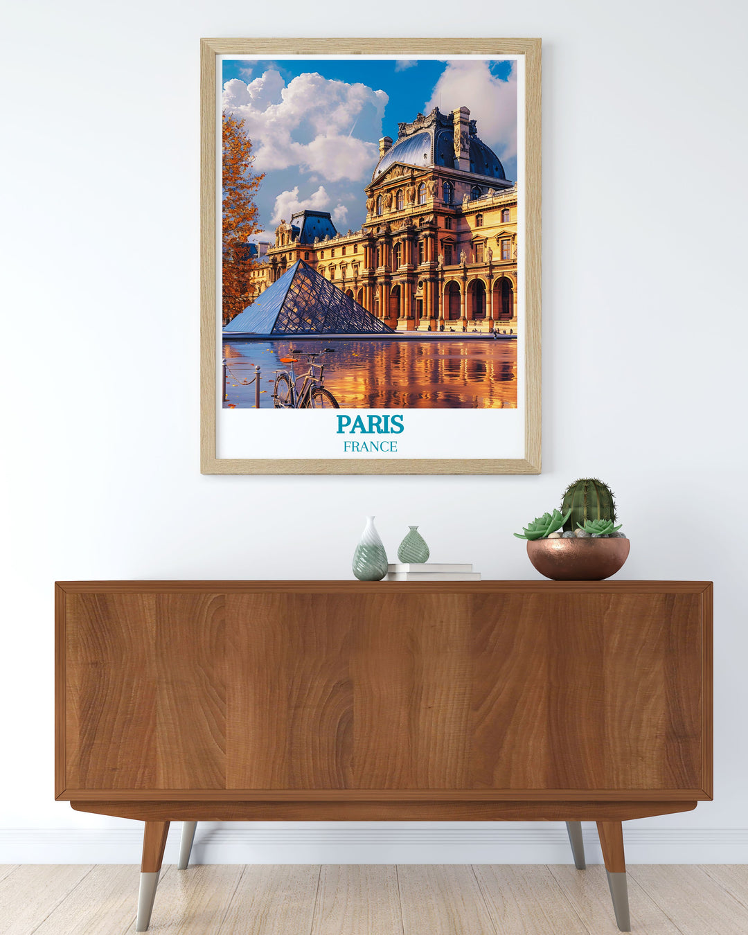 Stunning Louvre Museum Artwork in vibrant colors, capturing the essence of Paris. This Paris Wall Art is perfect for creating an elegant focal point in your living space or office.