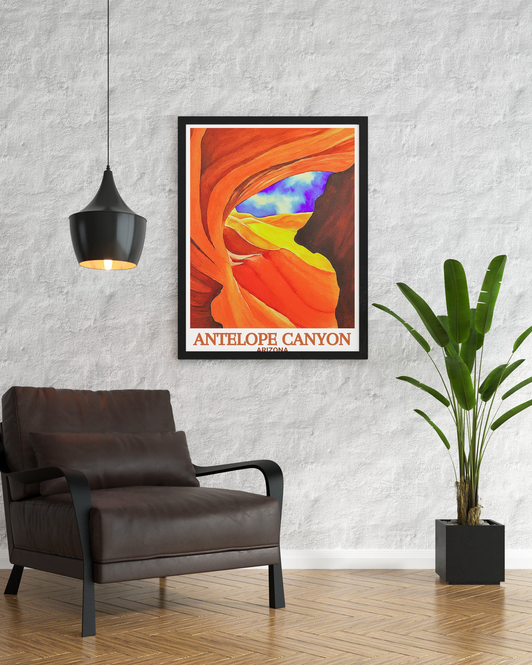 Arizona travel gift featuring a detailed illustration of Antelope Canyon showcasing the interplay of light and shadow within the canyon walls a unique and thoughtful present for art lovers.