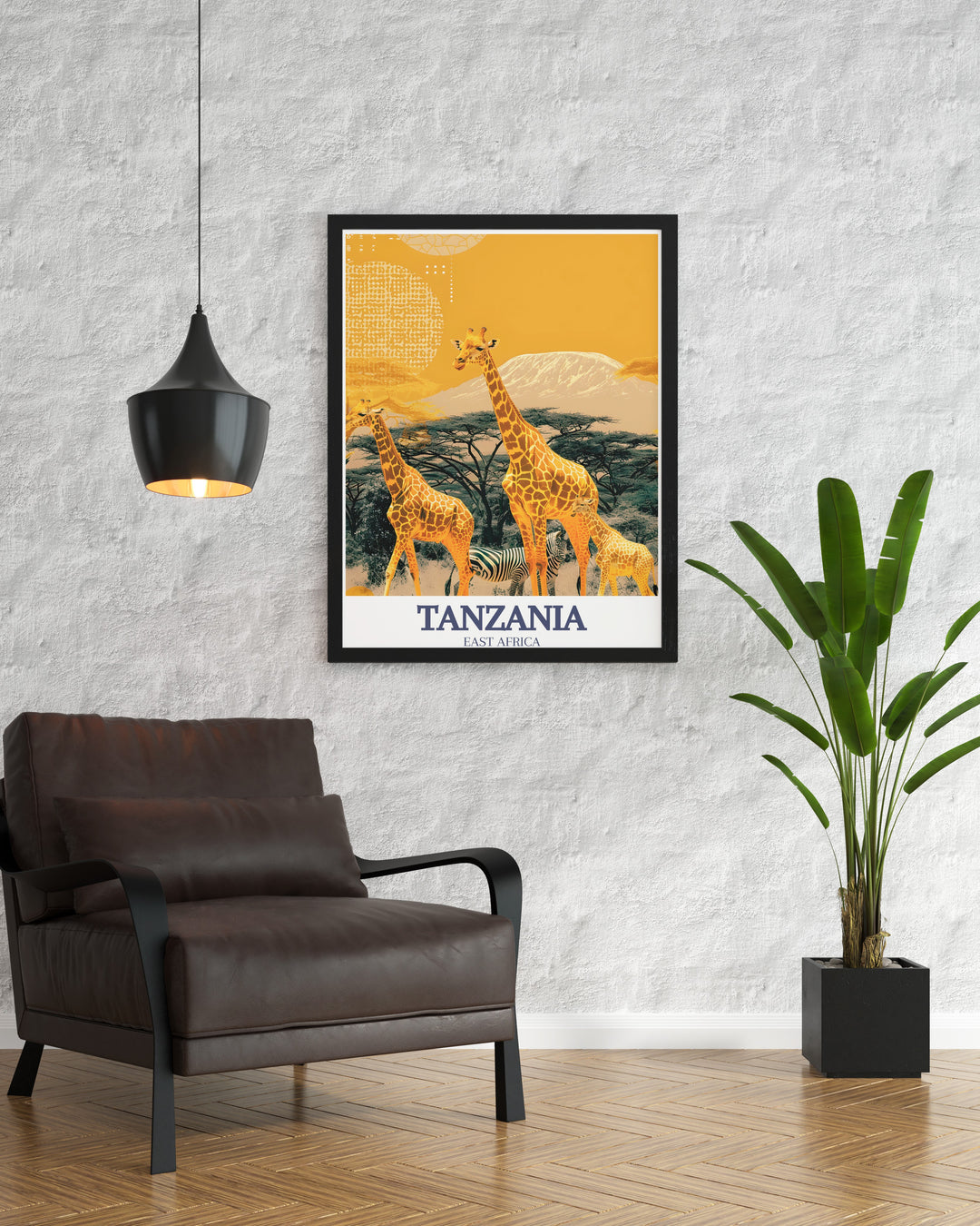 Our vibrant Tanzania travel poster features Mount Kilimanjaro and Serengeti National Park, bringing the wild beauty of Tanzanias most famous landmarks into your home. This detailed artwork is perfect for adding a touch of African adventure to any space.