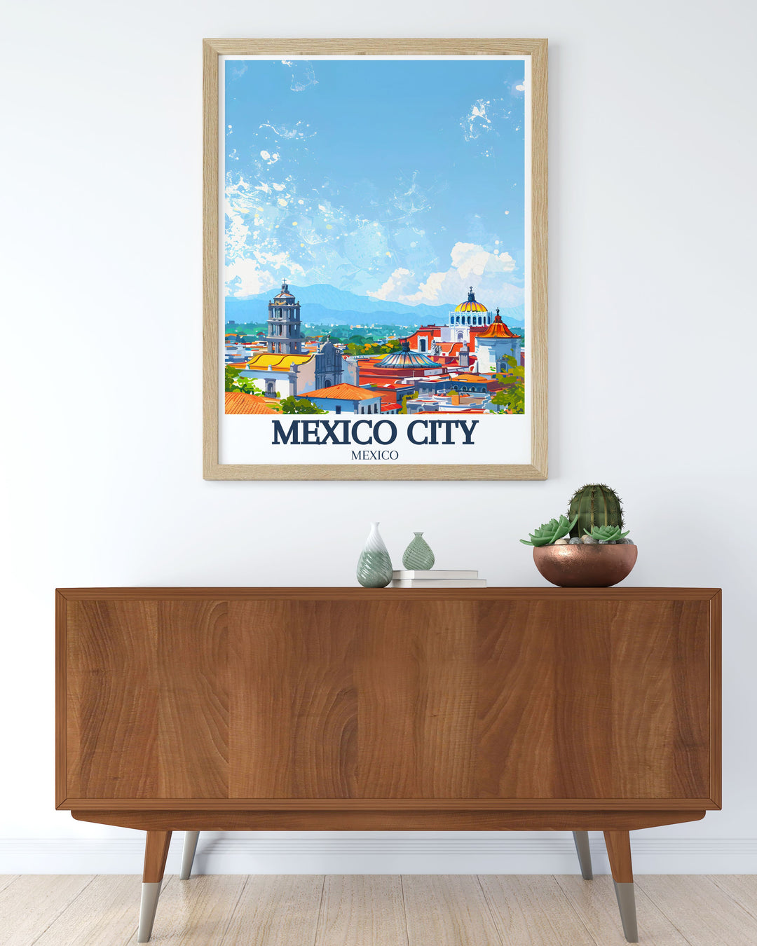 Mexico City decor featuring Metropolitan cathedral Zocalo Chapultepec castle. This vintage print adds a touch of elegance and historical charm to any room making it a standout piece in any collection of Mexico artwork.