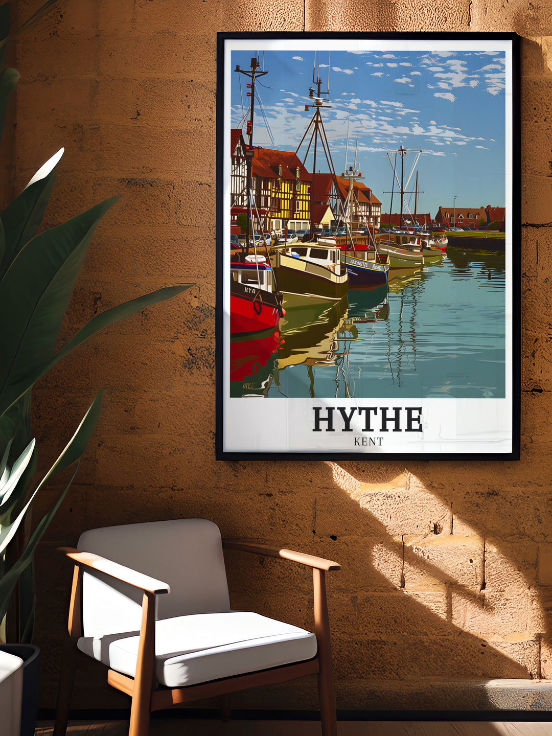 Hythe Harbour Southampton wall art offers a striking view of Kents iconic harbor. This travel print brings the beauty of the coastline into your home with its detailed artwork and serene atmosphere.