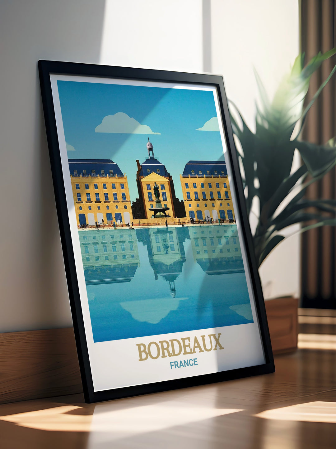 This Bordeaux art print offers a breathtaking view of Place de la Bourse, reflecting the elegance and grandeur of French architecture. Ideal for those who appreciate historical landmarks, this piece adds a touch of sophistication to any room