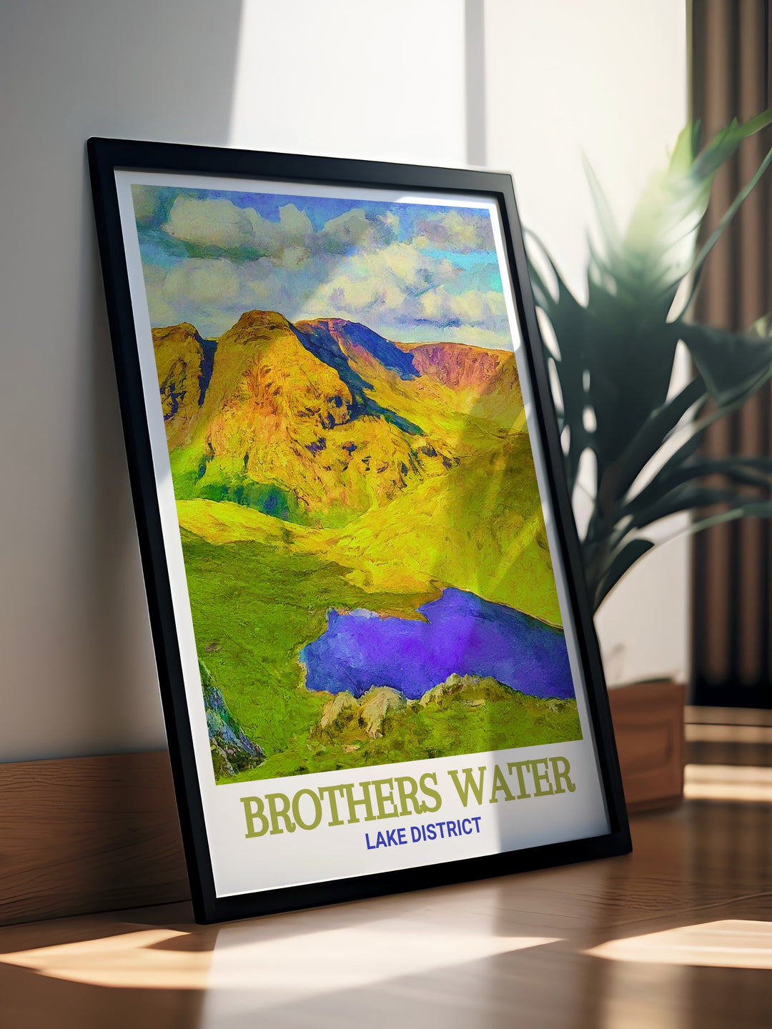 Angletarn Pikes travel poster provides a glimpse into the rugged heart of the Lake District, capturing the essence of this beloved hiking destination. Perfect for adventurers and nature lovers alike.