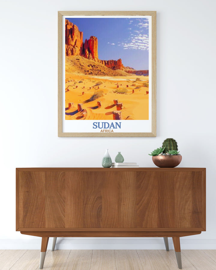 Jebel Barkal Framed Prints showcasing the serene beauty of Jebel Barkal and the bustling life of Khartoum. Perfect for transforming any living space into a sophisticated haven. Ideal for birthday gifts and Christmas gifts.