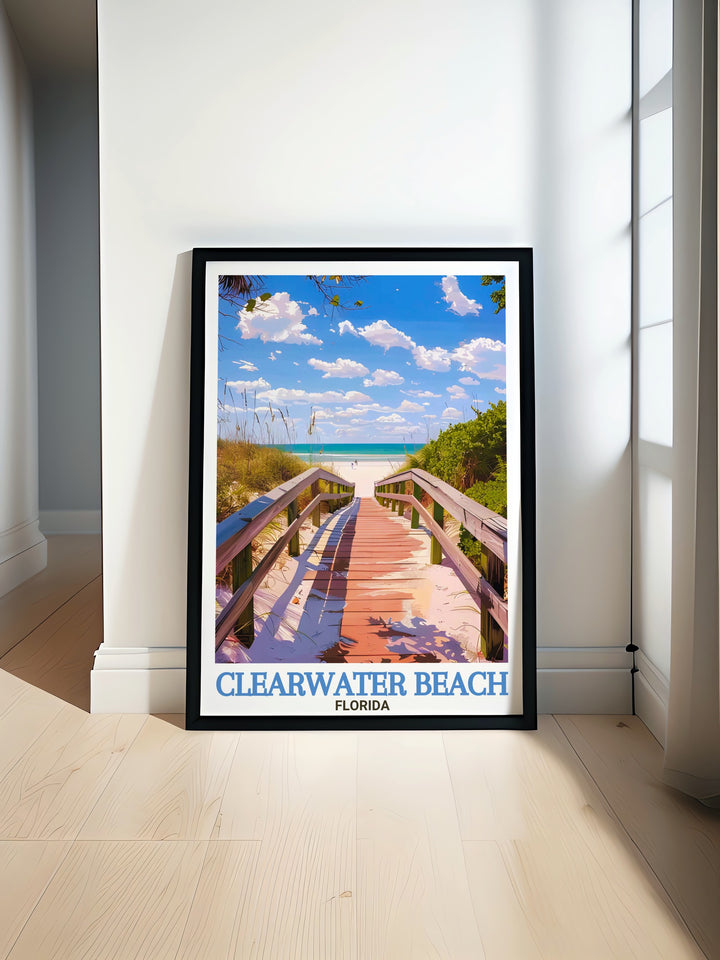 Sand Key Park art print featuring a stunning view of Floridas coastal beauty. Perfect for adding a touch of Florida decor to your living room or office. This modern print brings the natural serenity of Sand Key Park into your home.