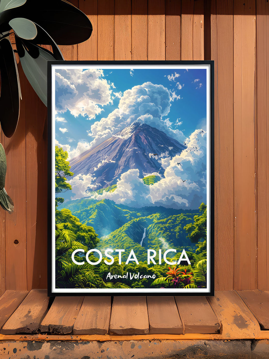 Experience the thrill of exploring Arenal Volcano with this high quality travel poster. Featuring the stunning vistas and diverse wildlife of the national park, this artwork is perfect for those who love to immerse themselves in nature. Enhance your home decor with the breathtaking beauty of Costa Ricas premier destination.