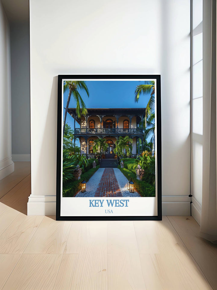 A stunning Florida Artwork featuring the Ernest Hemingway Home and Museum in Key West capturing the essence of Florida Travel Art and Key West Decor perfect for any wall in your home.
