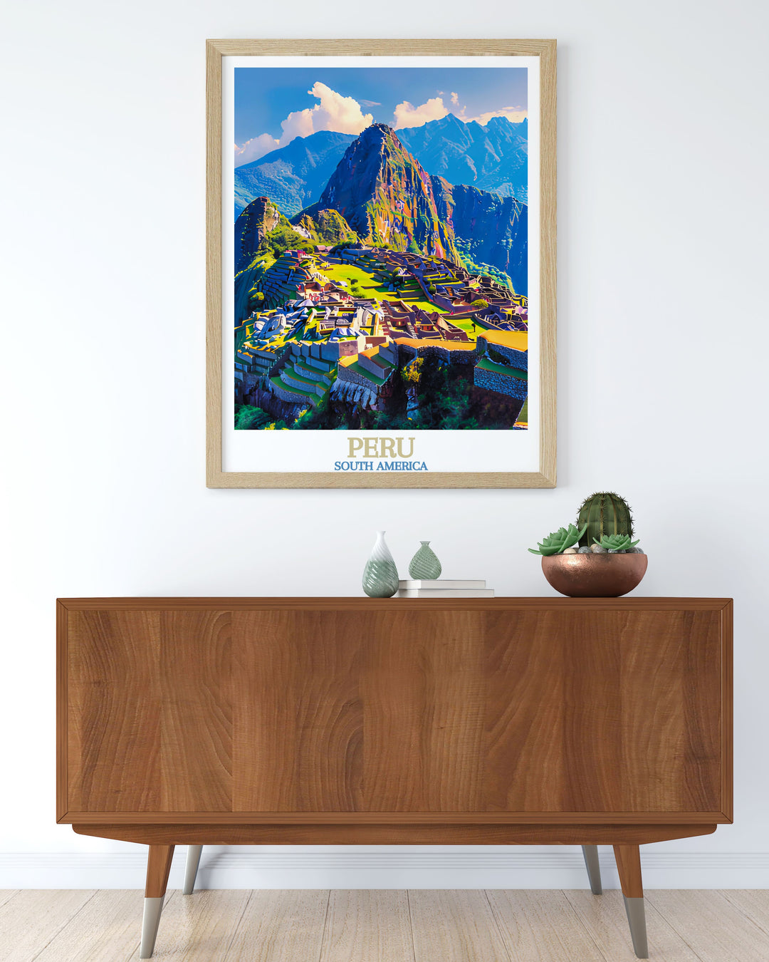 Enhance your home with Peru posters and botanical garden prints highlighting the serene beauty of Machu Picchu modern art