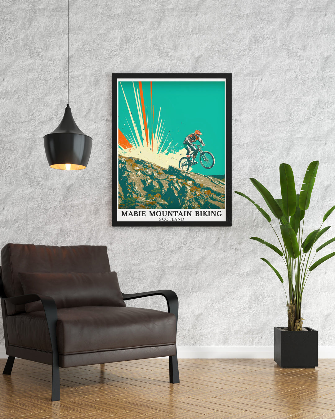 Cycling art. Highlighting the picturesque trails and challenging paths of Mabie Mountain Biking, this cycling art is perfect for enthusiasts and admirers of the sport. A great addition to any cycling themed decor.