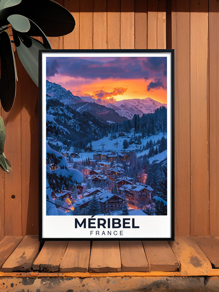 Perfect Meribel Village wall decor for snowboarding fans our prints make unique gifts for any occasion and add a touch of winter adventure to any room