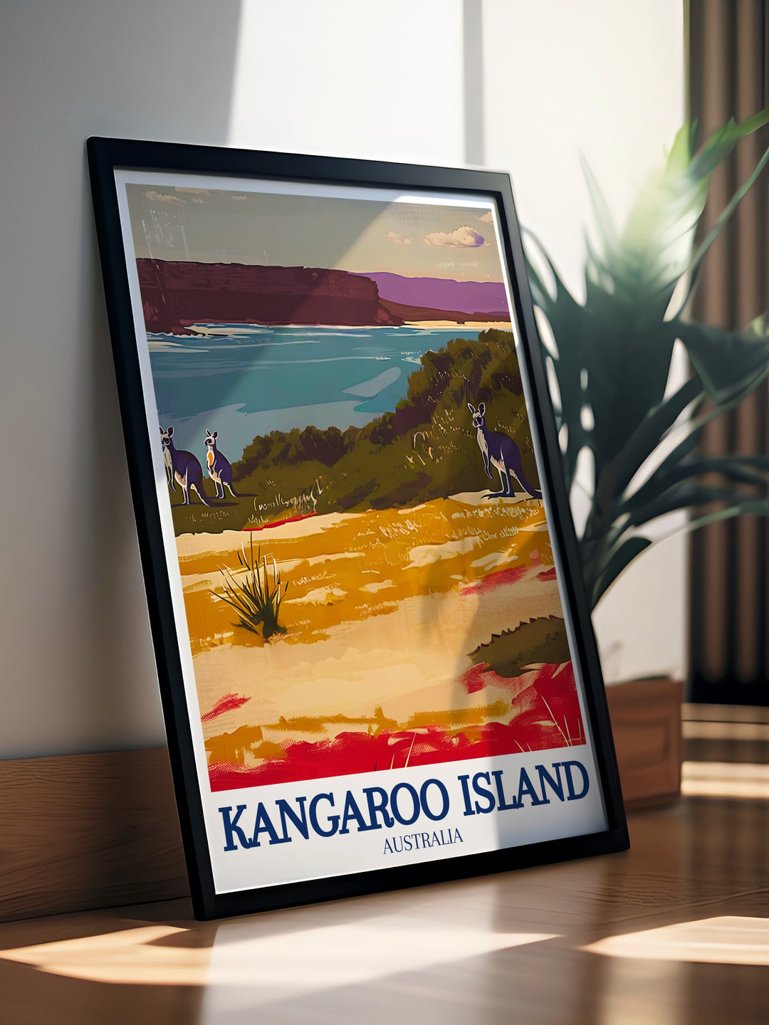 Bring the magic of Australias wilderness to your home with this Kangaroo Island poster. Showcasing the Remarkable Rocks and Flinders Chase National Park, its a perfect piece for nature lovers.