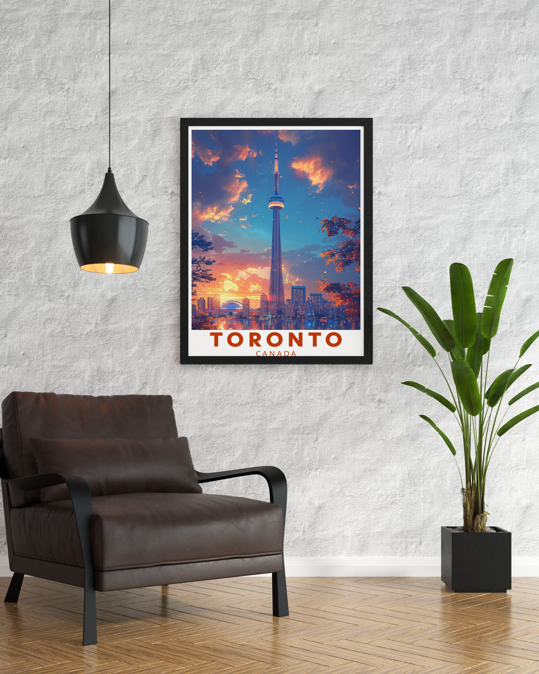 High quality CN Tower modern print capturing the vibrant energy of Toronto perfect for birthday gifts and wall decor.