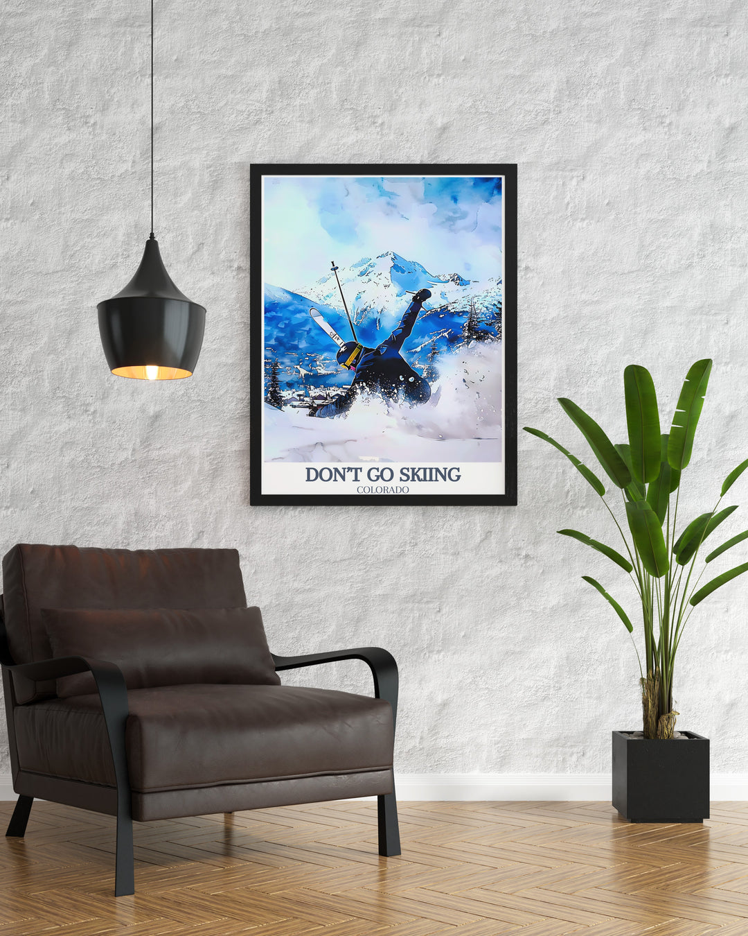 Aspen, Colorado, USA snowboarding print featuring a retro design. This unique piece of wall art is perfect for ski enthusiasts and anyone who loves the thrill of winter sports. A must have for your home decor collection, capturing the magic of the slopes.