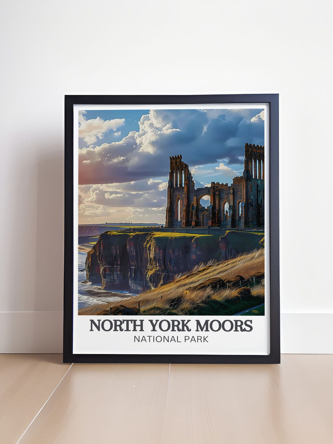 Discover the serene landscapes of North York Moors National Park through this exquisite travel poster, capturing the tranquil beauty and expansive vistas of this beloved Yorkshire destination.