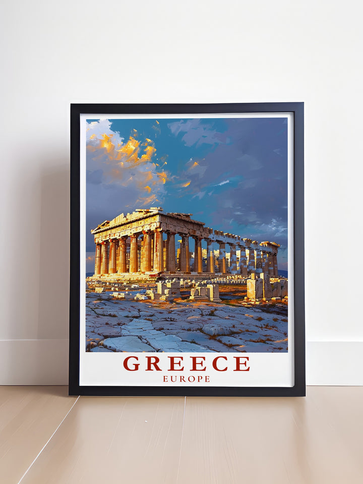 Celebrate the architectural wonder of ancient Greece with this Acropolis of Athens wall art. From its detailed design to its striking portrayal of one of Greeces most cherished landmarks, this poster is perfect for adding a cultural touch to any space.