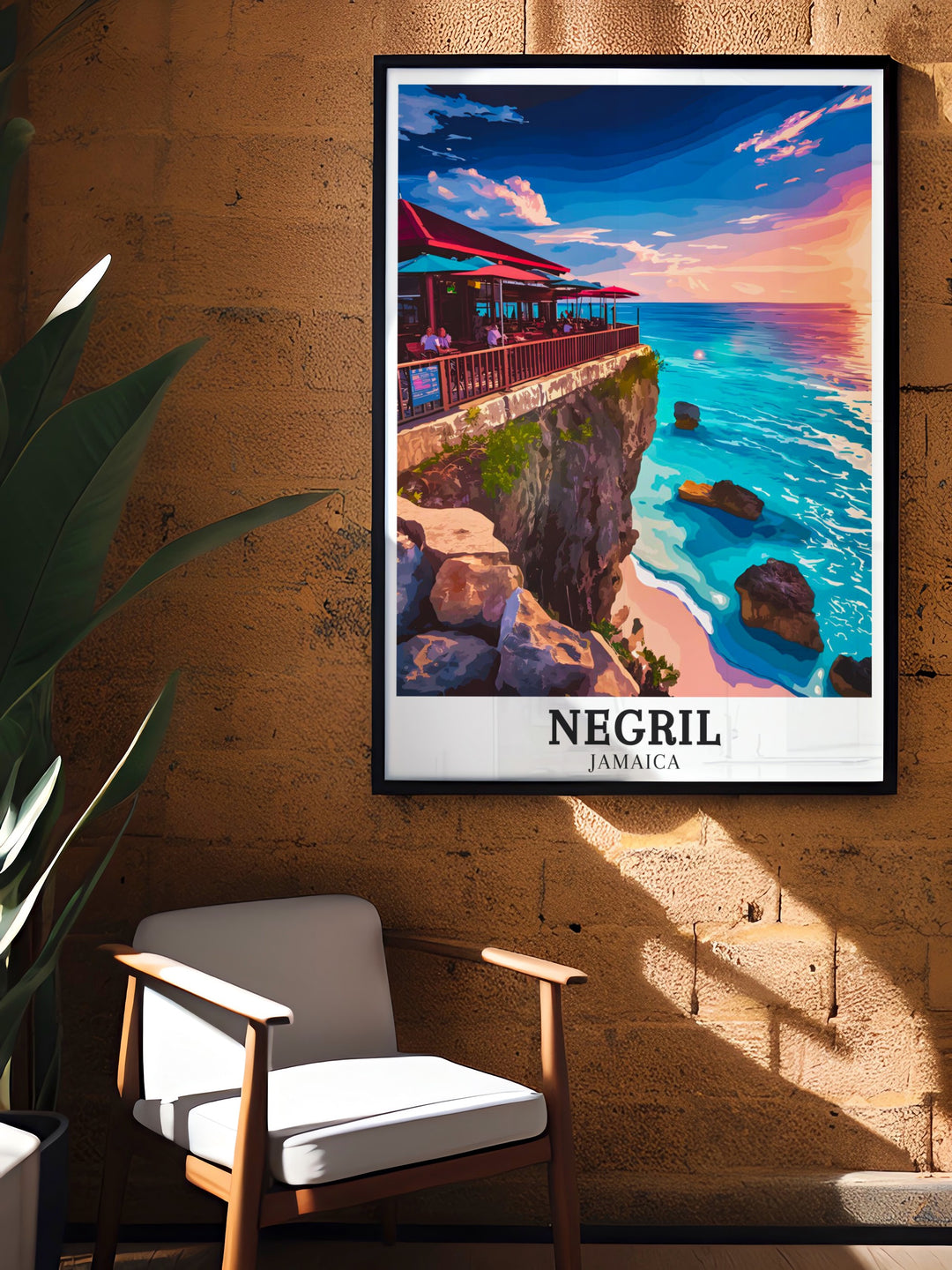 Negril travel posters capturing the stunning views of the Caribbean Sea and Ricks Cafe at the West End Cliffs. Perfect for adding tropical elegance to any decor, this travel wall art brings the serene landscapes and vibrant scenery of Negril into your home. Each piece is meticulously crafted to reflect the regions natural beauty.