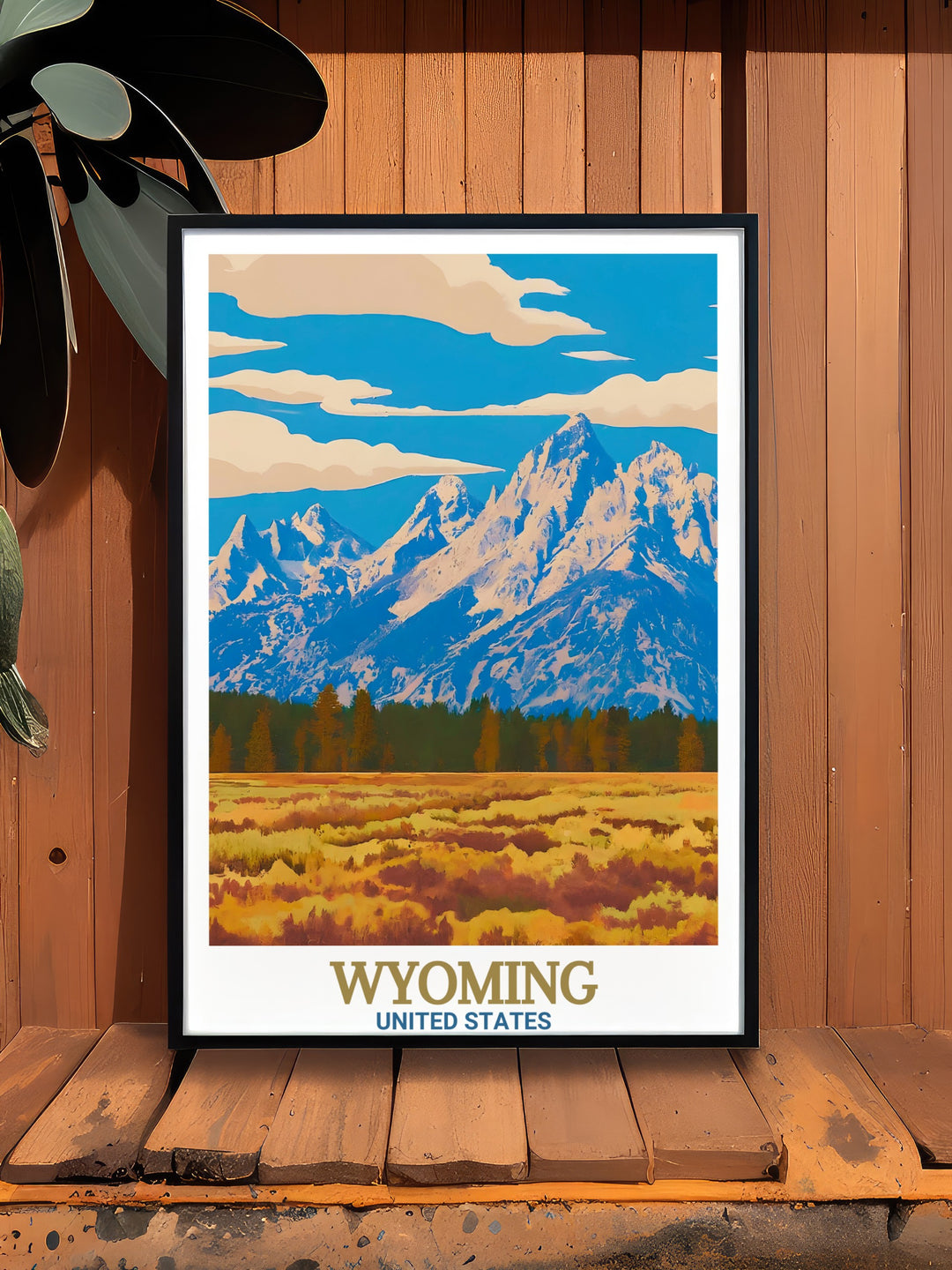 Yellowstone Poster showcasing the beauty of Americas first national park alongside Grand Teton National Park Framed Prints creating stunning wall art for any nature enthusiasts home