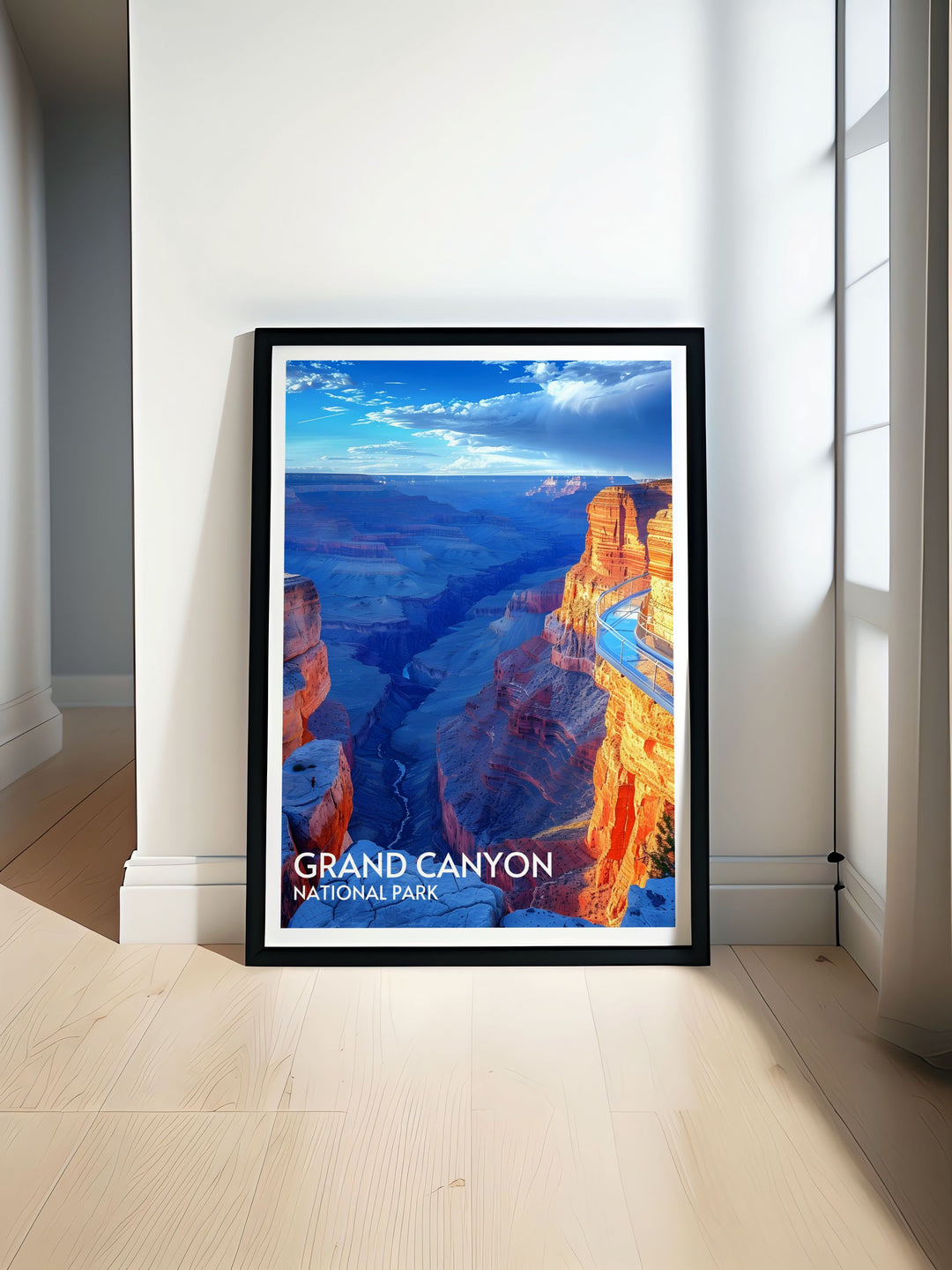 Pacific Crest Trail National Park Poster with vibrant colors and stunning views perfect for nature lovers and hikers featuring the beauty of The Grand Canyon Skywalk in captivating USA Travel Posters