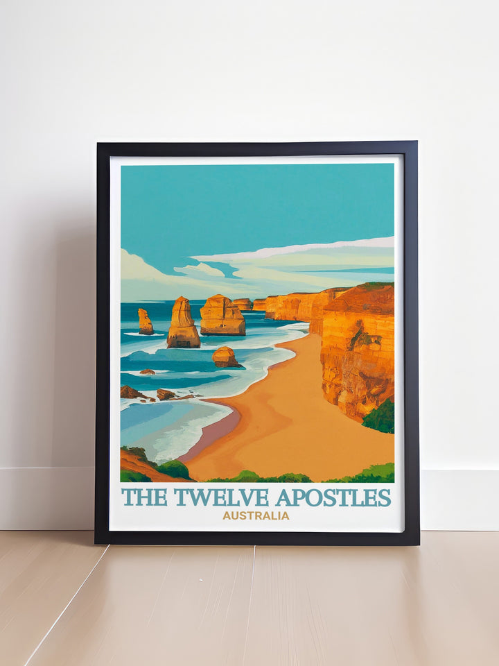 Elegant home decor with The Twelve Apostles stunning prints capturing the serene ambiance of these limestone stacks and adding a touch of natures splendor to your living space