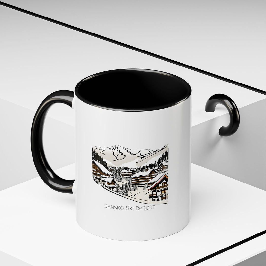 Artistic and functional, this Bansko Ski Resort mug highlights the iconic winter beauty of the resort. Dishwasher-safe ceramic ensures practicality, while its vibrant design makes it a perfect addition to any coffee or tea lover’s collection.