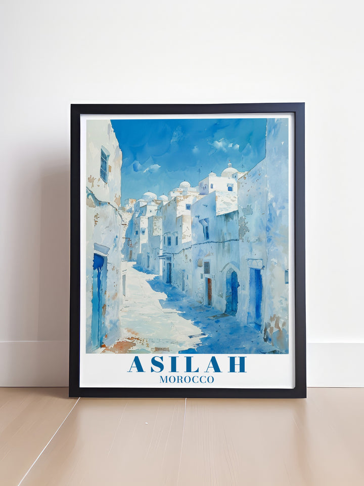 This canvas print showcases Asilahs artistic medina, with its stunning murals and historic charm, offering a beautiful depiction of Moroccan culture. Perfect for travel lovers and art enthusiasts, this print brings the elegance and creativity of Asilah into your living space.