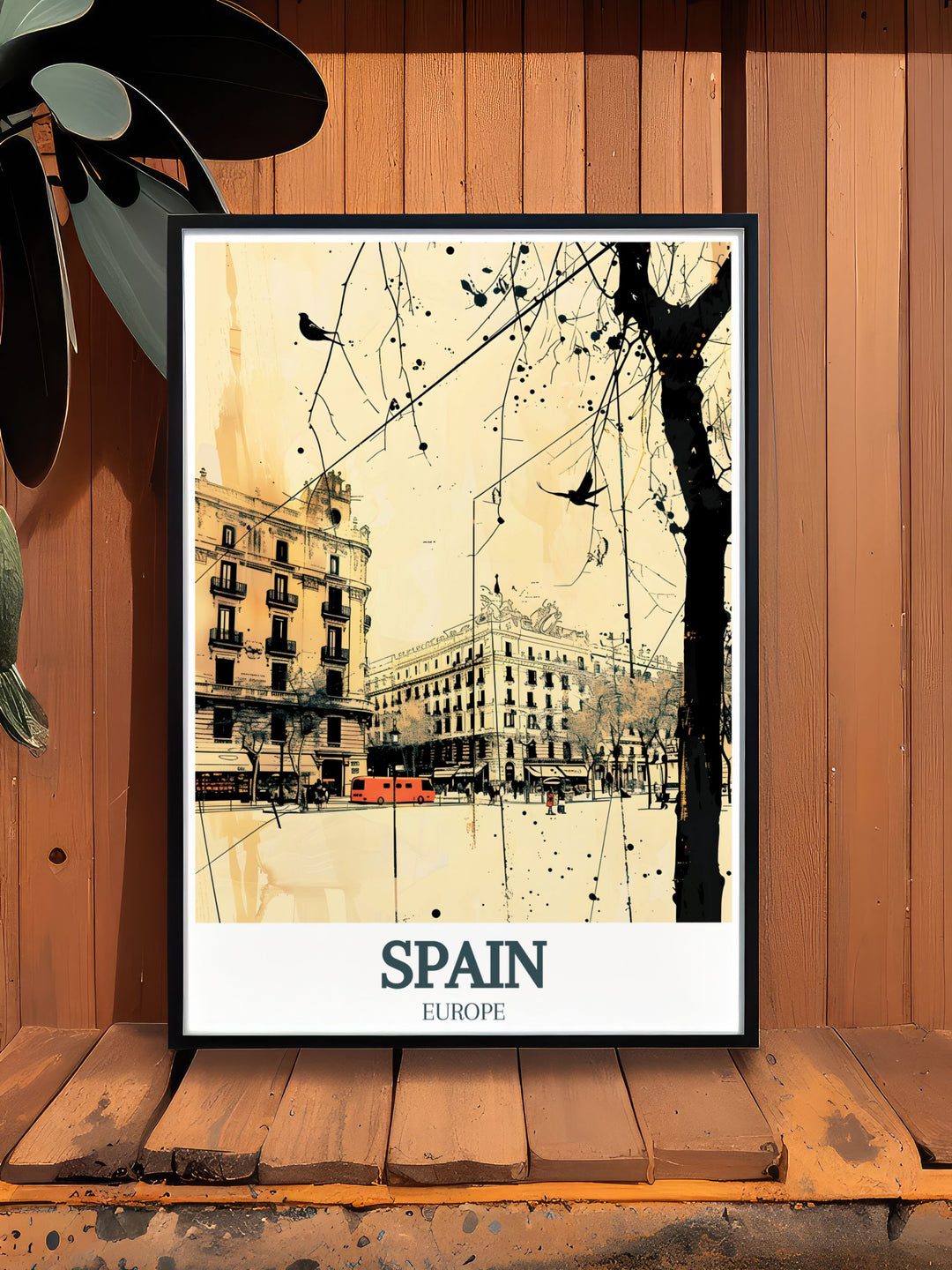 La Rambla Liceu Theatre modern prints bring the spirit of Spain into your home making them ideal for stunning living room decor and unique travel gifts