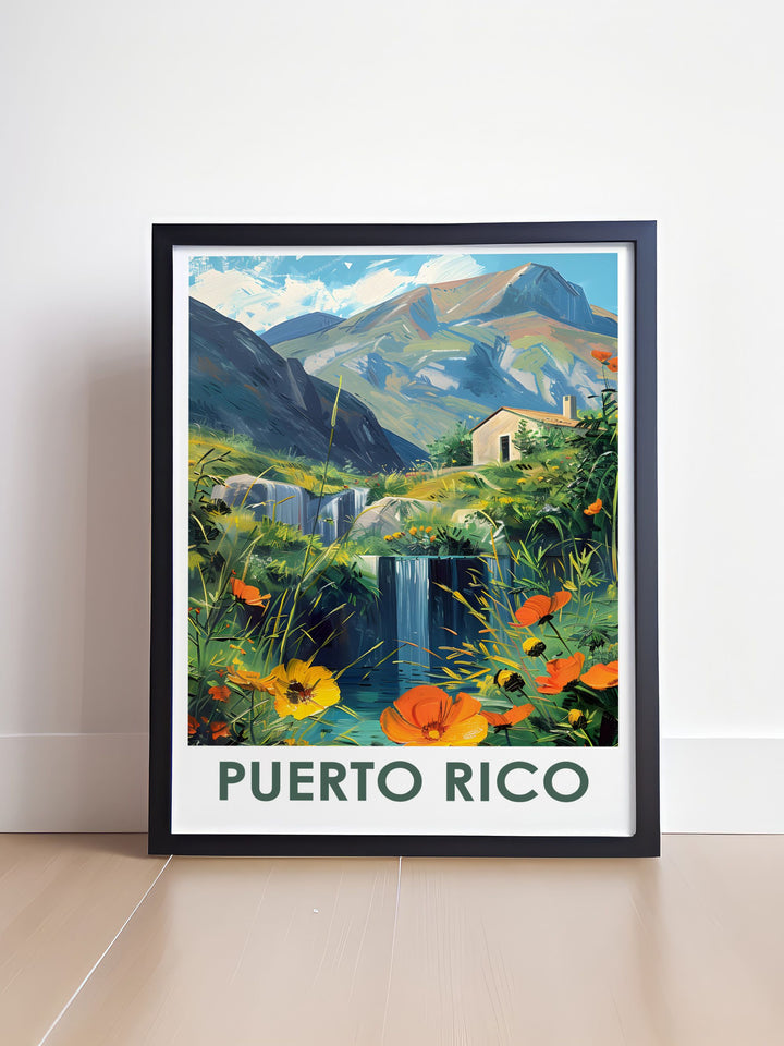 Detailed Arecibo City Map and El Yunque National Forest vintage print. This art piece showcases the cultural heritage of Arecibo and the beauty of El Yunque, making it an ideal addition to your home decor and a thoughtful gift for any occasion.