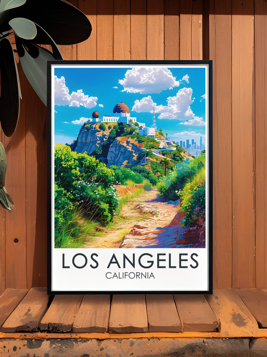 Los Angeles poster featuring Griffith Observatory perfect for gifts and home decor providing a focal point that reflects the cultural richness and architectural beauty of Los Angeles an ideal choice for traveler gifts and holiday presents