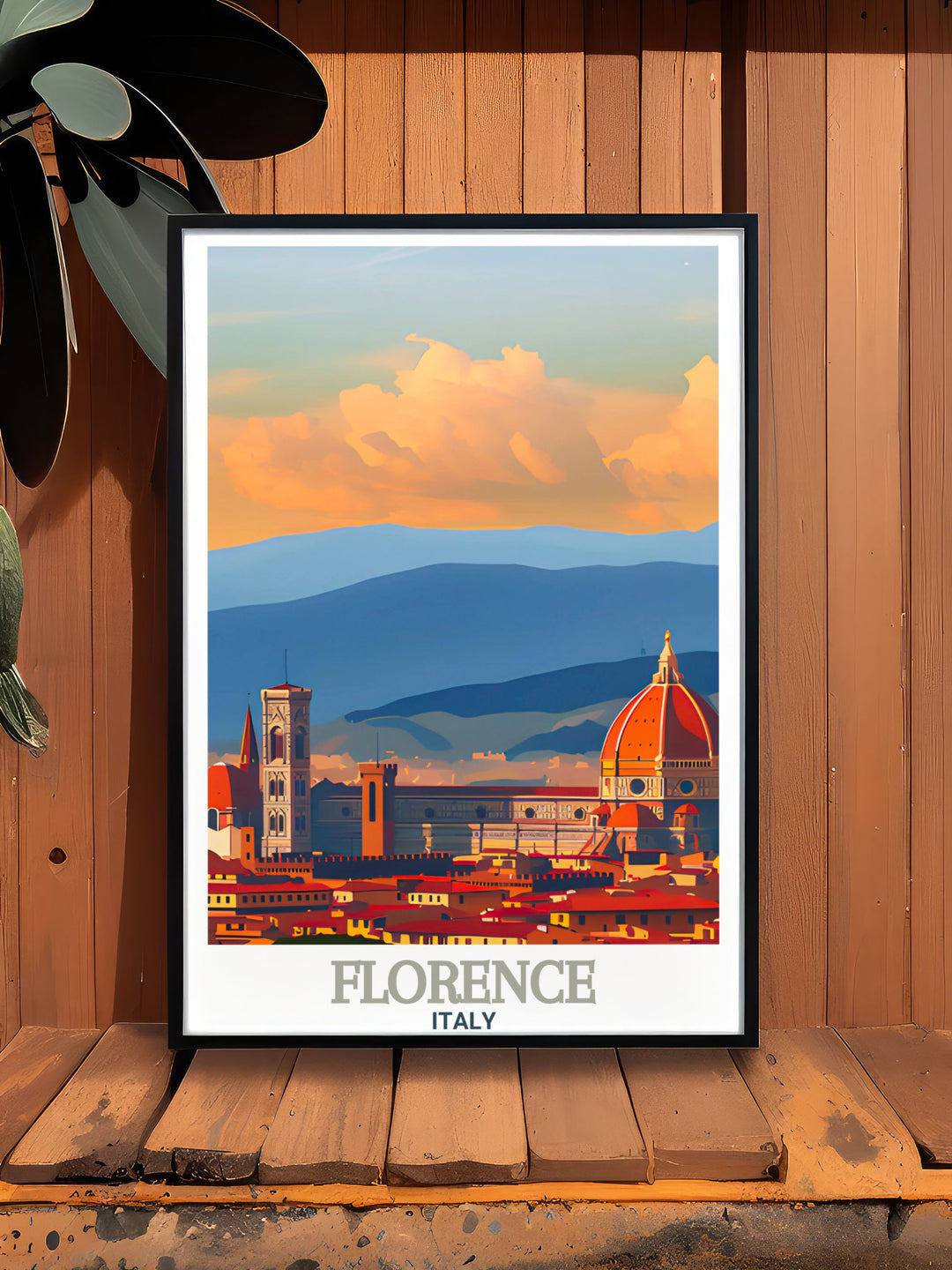 Beautiful Cathedral of Santa Maria del Fiore artwork that brings the spirit of Florence into your home. This Italy print offers modern decor for any room showcasing the stunning architecture of one of Italys most famous landmarks in vibrant and detailed artistry