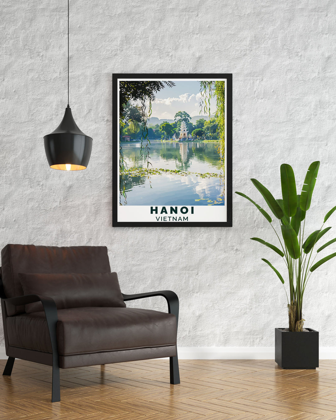 Showcasing the peaceful charm of Hoan Kiem Lake, this travel poster brings the rich cultural heritage of Hanoi into your living space.