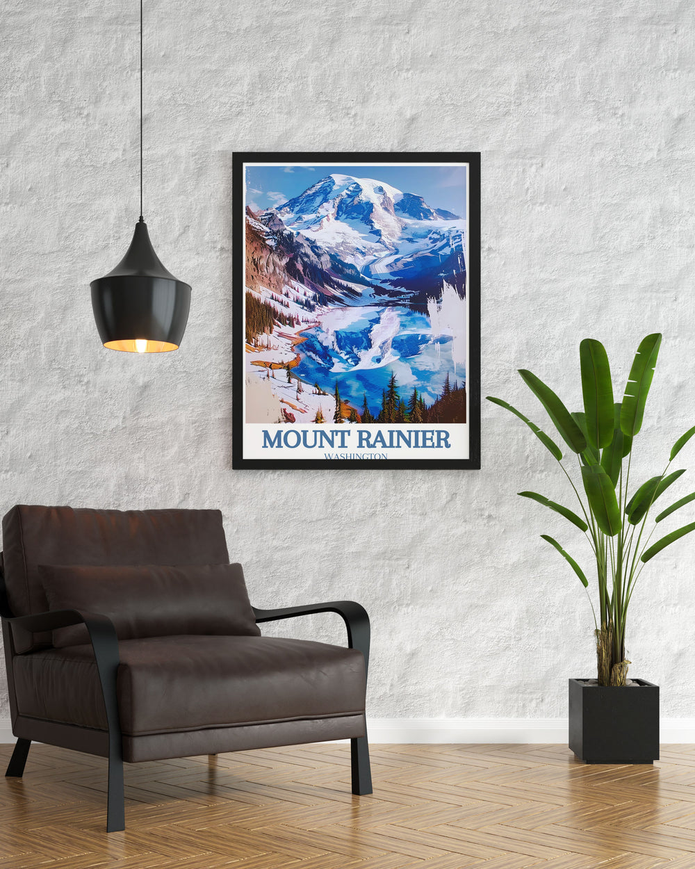 Stunning Mount Rainier Art showcasing Nisqually Glacier and Nisqually Vista Loop modern prints perfect for living room decor and Washington travel enthusiasts