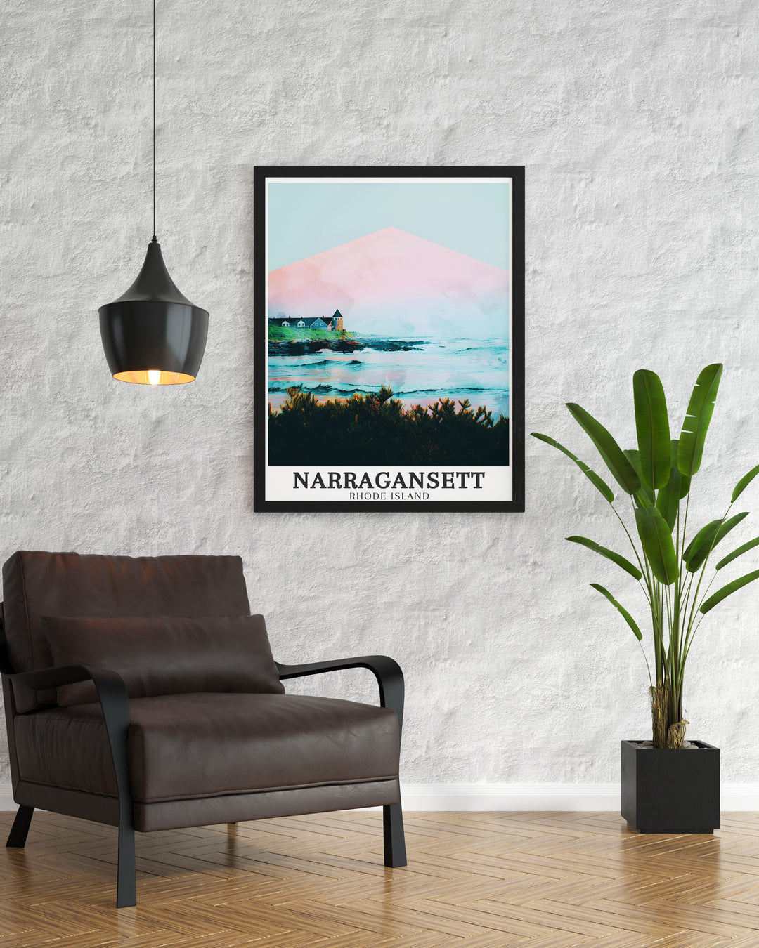 Modern prints of Narragansett Beach and Narragansett Towers offer vibrant colors and detailed views ideal for enhancing your decor with Narragansett travel art and Rhode Island prints