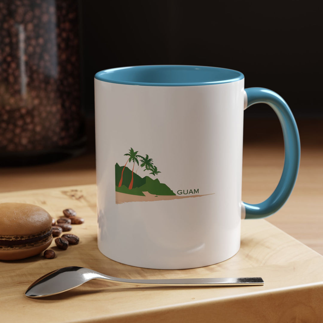 This Guam mug showcases intricate designs inspired by the island’s culture and natural beauty. Dishwasher-safe and crafted from durable ceramic, it is ideal for coffee or tea lovers. A thoughtful gift for fans of Guam’s unique charm.