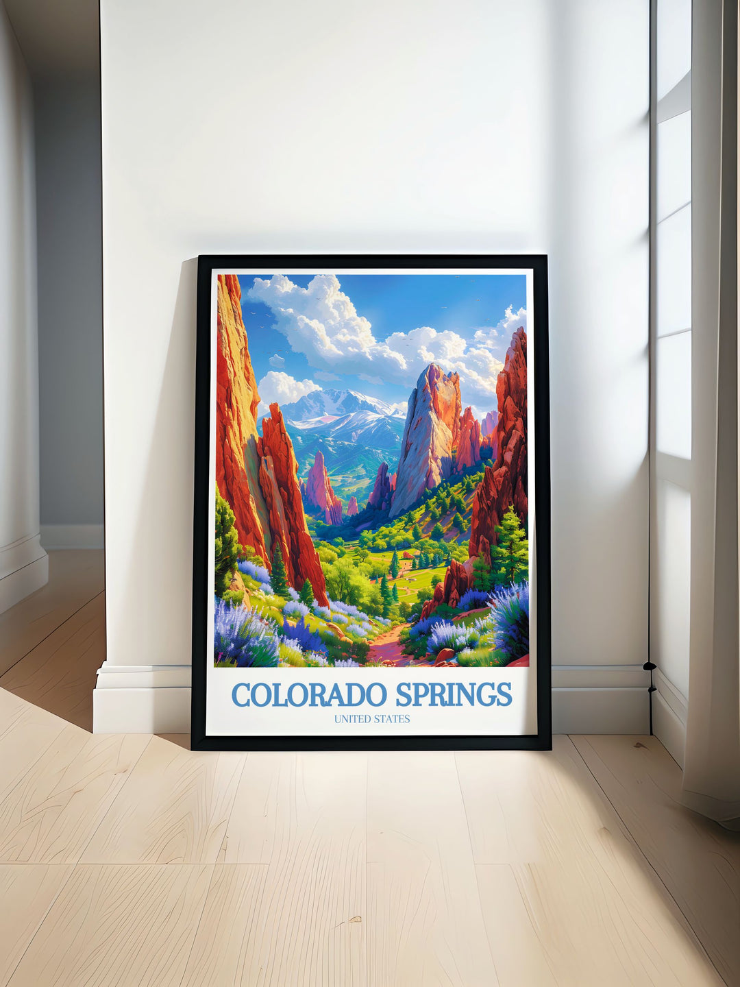 Captivating Colorado Wall Art featuring Garden of Gods and Pikes Peak perfect for enhancing any room with stunning visuals and vibrant colors