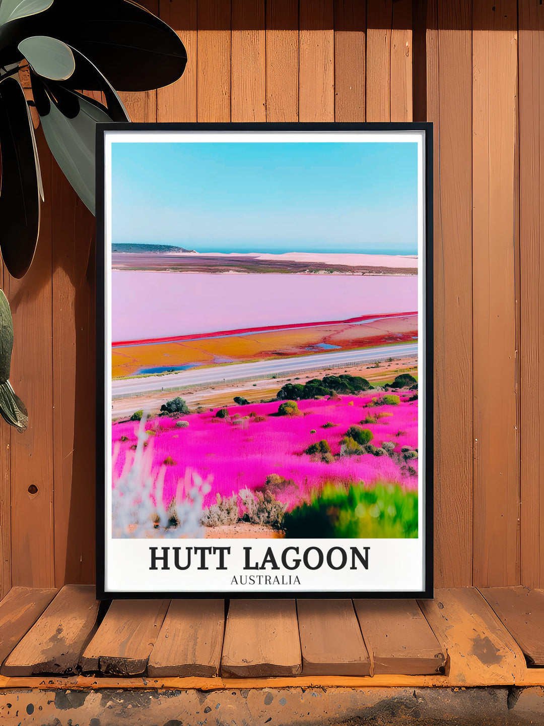 Experience the unique beauty of Australias Hutt Lagoon and Coral Coast Highway with this stunning wall art The Hutt Lagoon Print captures the vibrant colors of the Hutt River making it an ideal piece of Australia Wall Decor for your home or office